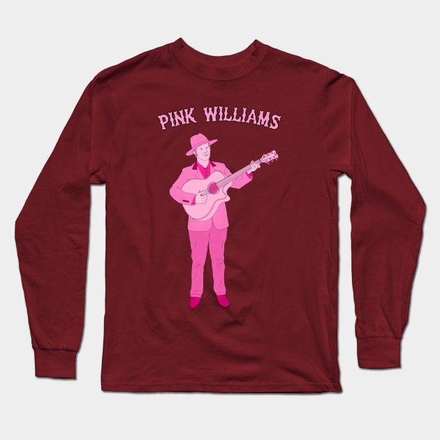 Pink w/Guitar Drawing Long Sleeve T-Shirt by Pink's Mercantile  